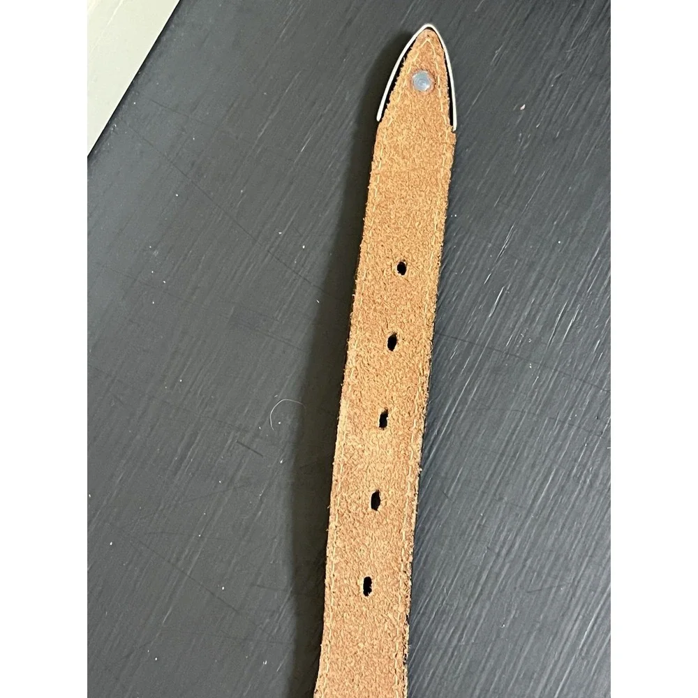 Vintage Levi's belt Women Western Boho Brown Leather Southwestern Silver‎ Concho